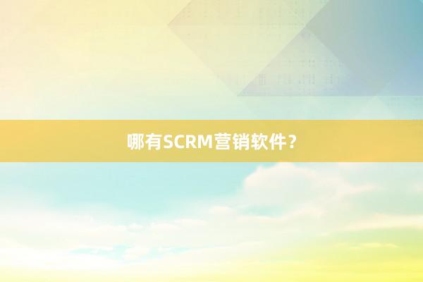 哪有SCRM营销软件？